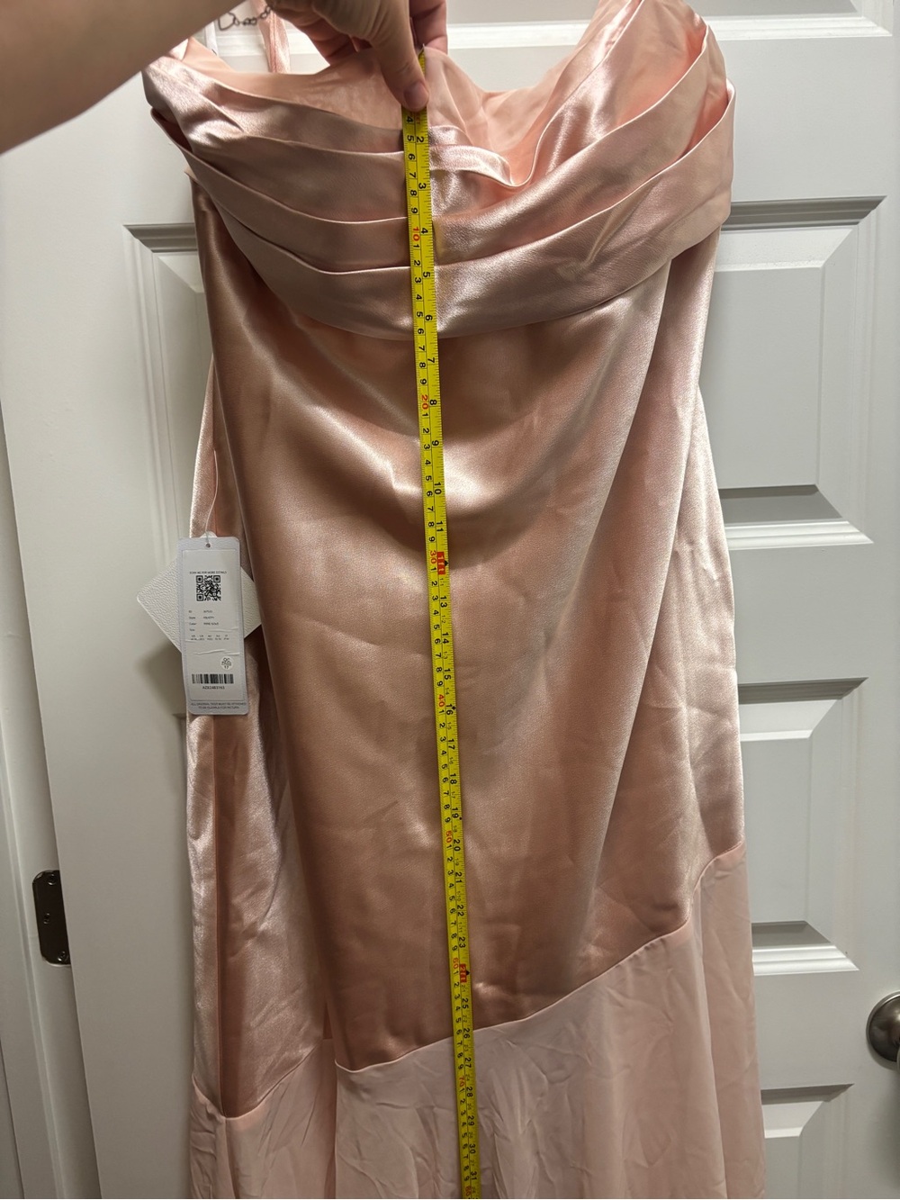 Formal Satin Chiffon Gown - Blush Pink - Size 18
